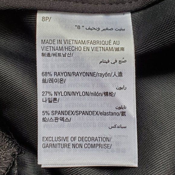 Alfani Black Slim Leg Tummy Control Classic Timeless Career Pants NWT Size 8P - Picture 10 of 11